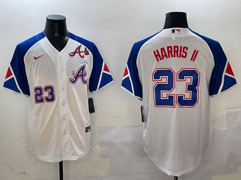 Men Atlanta Braves #23 Harris ii White City Edition 2025 Nike MLB Jersey style 2